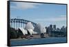 Australia, Sydney. Landmark Sydney Opera House and Harbour Bridge-Cindy Miller Hopkins-Framed Stretched Canvas