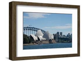 Australia, Sydney. Landmark Sydney Opera House and Harbour Bridge-Cindy Miller Hopkins-Framed Photographic Print