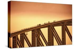 Australia, Sydney. People Crossing the Sydney Harbor Bridge-Rona Schwarz-Stretched Canvas