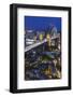 Australia, Sydney, the Rocks Area, Sydney Harbor Bridge at Dusk-Walter Bibikow-Framed Photographic Print