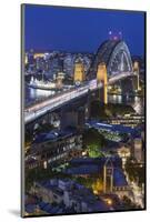 Australia, Sydney, the Rocks Area, Sydney Harbor Bridge at Dusk-Walter Bibikow-Mounted Photographic Print