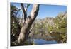 Australia, Tasmania, Cradle Mountain-Lake St Clair NP. Reflected mountains in Crater Lake.-Trish Drury-Framed Photographic Print