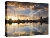 Australia, Tasmania, Hobart; Sunrise over Sandy Bay Marina-Andrew Watson-Stretched Canvas