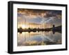 Australia, Tasmania, Hobart; Sunrise over Sandy Bay Marina-Andrew Watson-Framed Photographic Print