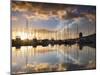 Australia, Tasmania, Hobart; Sunrise over Sandy Bay Marina-Andrew Watson-Mounted Photographic Print