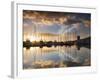 Australia, Tasmania, Hobart; Sunrise over Sandy Bay Marina-Andrew Watson-Framed Photographic Print