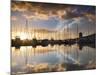 Australia, Tasmania, Hobart; Sunrise over Sandy Bay Marina-Andrew Watson-Mounted Photographic Print