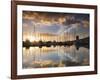 Australia, Tasmania, Hobart; Sunrise over Sandy Bay Marina-Andrew Watson-Framed Photographic Print