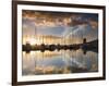 Australia, Tasmania, Hobart; Sunrise over Sandy Bay Marina-Andrew Watson-Framed Photographic Print