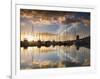 Australia, Tasmania, Hobart; Sunrise over Sandy Bay Marina-Andrew Watson-Framed Photographic Print