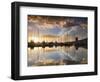 Australia, Tasmania, Hobart; Sunrise over Sandy Bay Marina-Andrew Watson-Framed Photographic Print