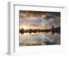 Australia, Tasmania, Hobart; Sunrise over Sandy Bay Marina-Andrew Watson-Framed Photographic Print