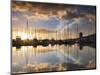 Australia, Tasmania, Hobart; Sunrise over Sandy Bay Marina-Andrew Watson-Mounted Photographic Print