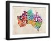 Australia Text Map-Michael Tompsett-Framed Art Print