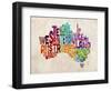 Australia Text Map-Michael Tompsett-Framed Premium Giclee Print