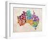 Australia Text Map-Michael Tompsett-Framed Premium Giclee Print