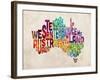 Australia Text Map-Michael Tompsett-Framed Art Print