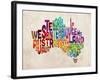 Australia Text Map-Michael Tompsett-Framed Art Print