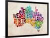 Australia Text Map-Michael Tompsett-Framed Art Print