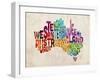 Australia Text Map-Michael Tompsett-Framed Art Print