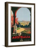 Australia Travel Poster, Canberra-null-Framed Art Print