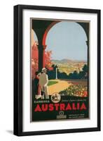 Australia Travel Poster, Canberra-null-Framed Art Print