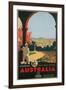 Australia Travel Poster, Canberra-null-Framed Art Print