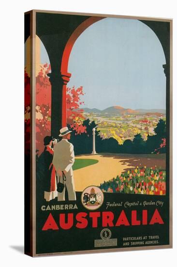 Australia Travel Poster, Canberra-null-Stretched Canvas