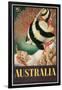 Australia Travel Poster, Great Barrier Reef-null-Framed Art Print