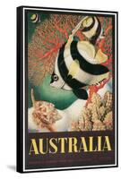 Australia Travel Poster, Great Barrier Reef-null-Framed Stretched Canvas