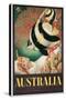 Australia Travel Poster, Great Barrier Reef-null-Stretched Canvas