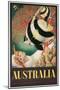 Australia Travel Poster, Great Barrier Reef-null-Mounted Art Print