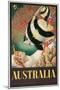 Australia Travel Poster, Great Barrier Reef-null-Mounted Art Print