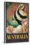 Australia Travel Poster, Great Barrier Reef-null-Stretched Canvas