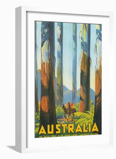 Australia Travel Poster, Gum Trees-null-Framed Art Print
