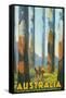 Australia Travel Poster, Gum Trees-null-Framed Stretched Canvas