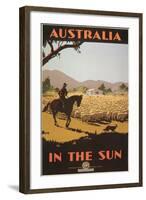 Australia Travel Poster, Sheep-null-Framed Art Print