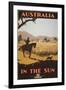 Australia Travel Poster, Sheep-null-Framed Art Print