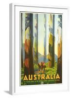 Australia Travel Poster, Trees-null-Framed Art Print