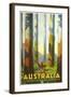 Australia Travel Poster, Trees-null-Framed Art Print