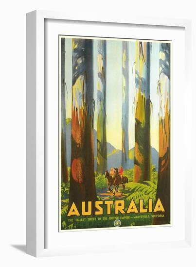 Australia Travel Poster, Trees-null-Framed Art Print