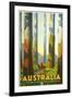 Australia Travel Poster, Trees-null-Framed Art Print