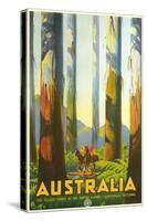Australia Travel Poster, Trees-null-Stretched Canvas