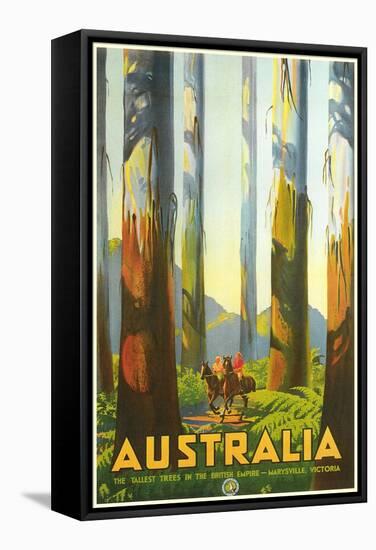 Australia Travel Poster, Trees-null-Framed Stretched Canvas