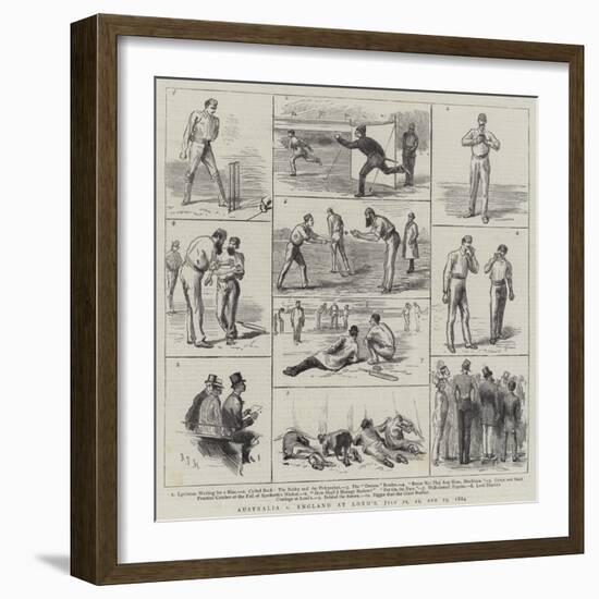 Australia Versus England at Lord'S, 21, 22, and 23 July 1884-Sydney Prior Hall-Framed Giclee Print