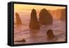 Australia, Victoria, Great Ocean Road, Twelve Apostles at Sunset-moodboard-Framed Stretched Canvas