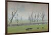 Australia, Victoria, Huon, Lake Hume with Forest Fire Smoke-Walter Bibikow-Framed Photographic Print