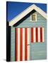 Australia, Victoria, Melbourne; Colourful Beach Hut at Brighton Beach-Andrew Watson-Stretched Canvas