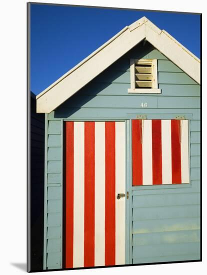 Australia, Victoria, Melbourne; Colourful Beach Hut at Brighton Beach-Andrew Watson-Mounted Photographic Print