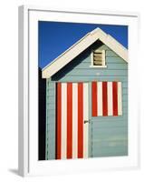 Australia, Victoria, Melbourne; Colourful Beach Hut at Brighton Beach-Andrew Watson-Framed Photographic Print